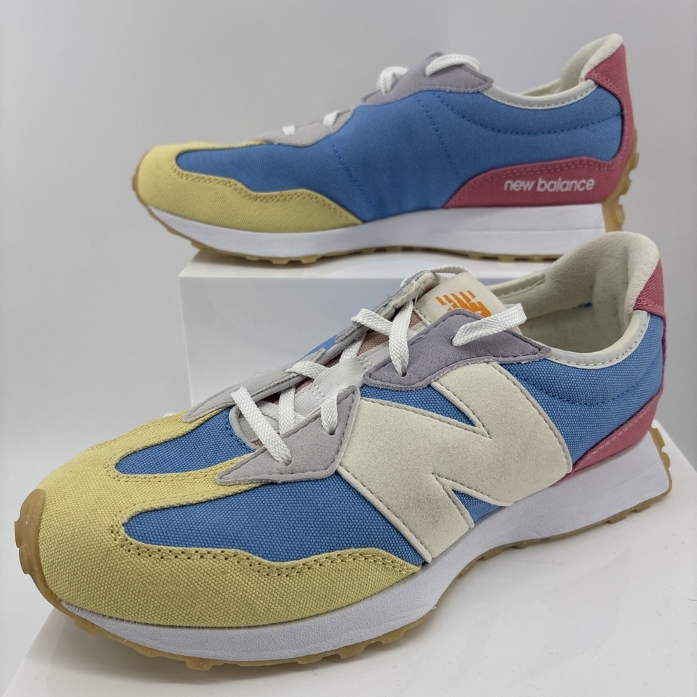 New Balance 327 Women 5.5Y Yellow Blue Red Retro Sneaker Multicolor GS327UT Read
